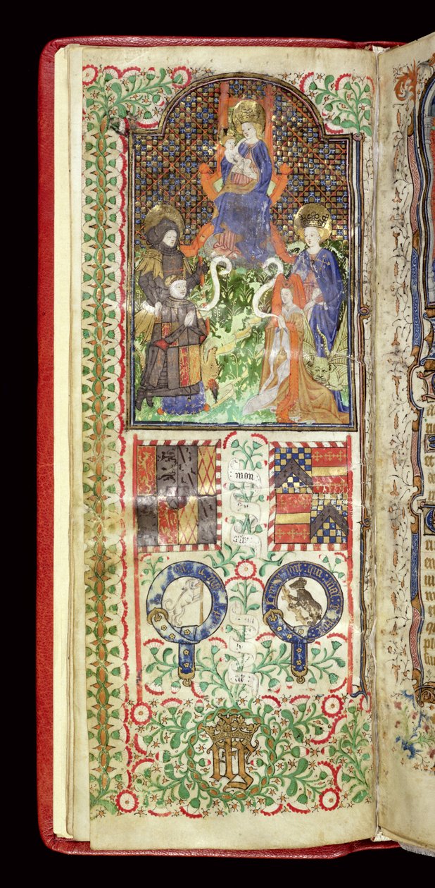 Ms 40-1950, f.7v: Dedikationsside fra en timebog tilhørende John Talbot, c.1424 af French School