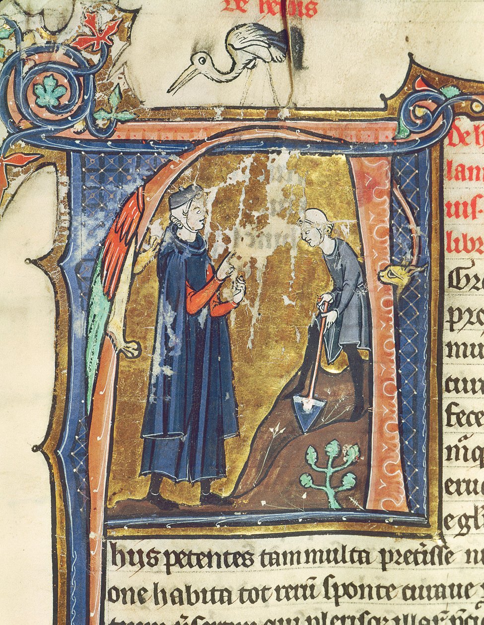 Ms 426 fol.6 Digging, fra The Mirror of Nature af Vincent de Beauvais af French School