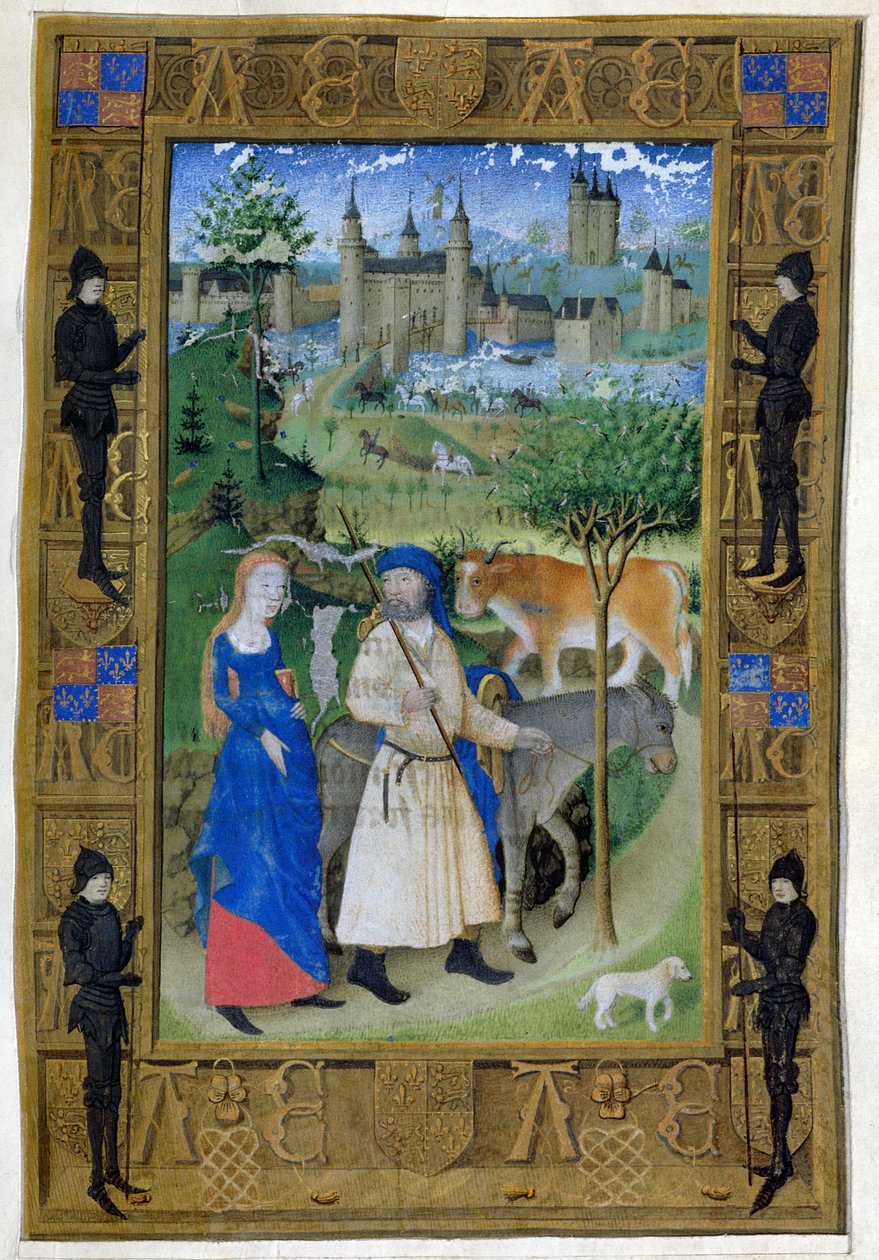 Ms 473 Flugten til Egypten, fra Charles af Frankrigs timer, ca. 1466-69 af French School