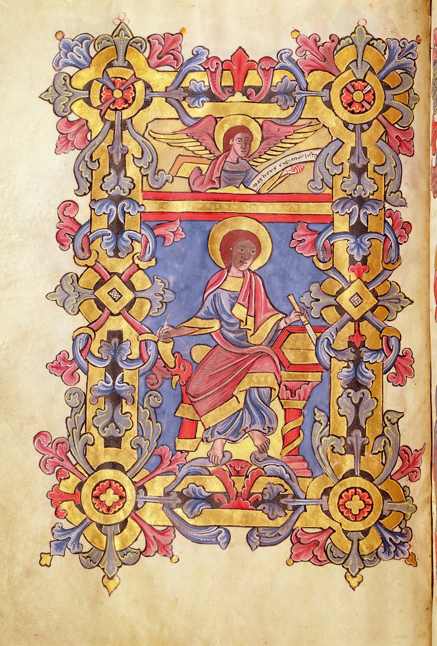 Ms 479 St. Matthew, fra Evangelierne fra Abbaye de Cysoing af French School