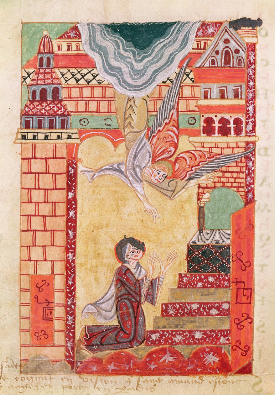 Ms 501 Vision of St. Aldegonde of Maubeuge, fra The Life and Miracles of St. Amand af French School
