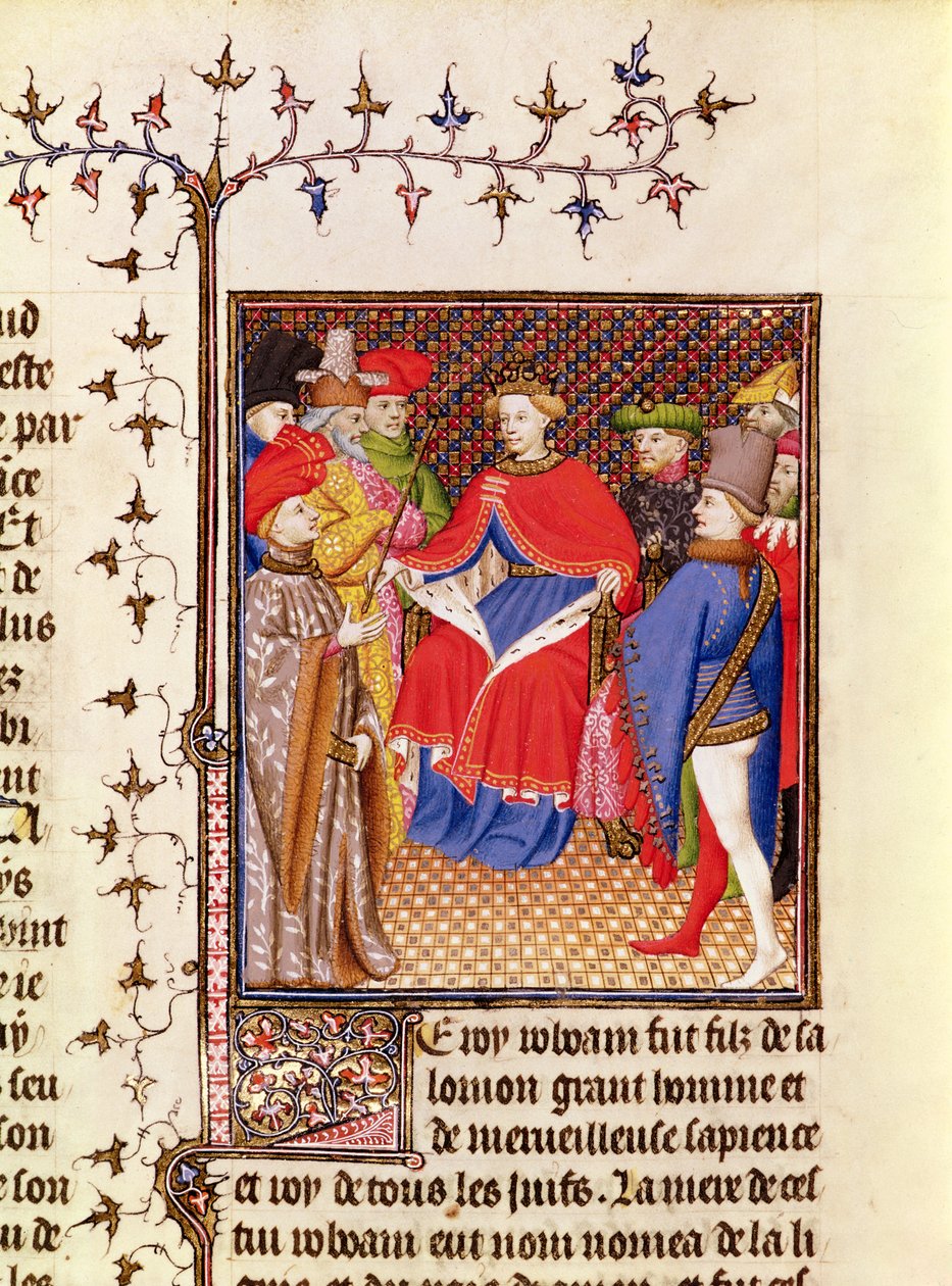 Ms 5193 Fol.52r Rosane svarer til folkets udsendinge fra Jean Sans Peur-udgaven af De Casibus virorum illustrarium af Giovanni Boccaccio (1313-75) c.1410 af French School