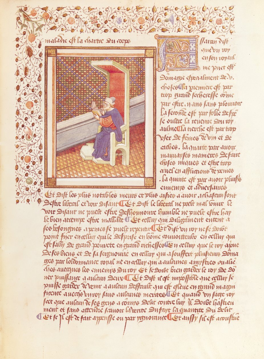 Ms 614 Page fra The Moral Sayings of the Philosophers af French School