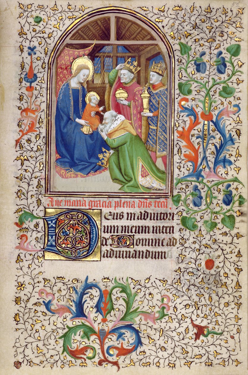 Ms 66 f.52r Tilbedelse af Magi, Amiens af French School