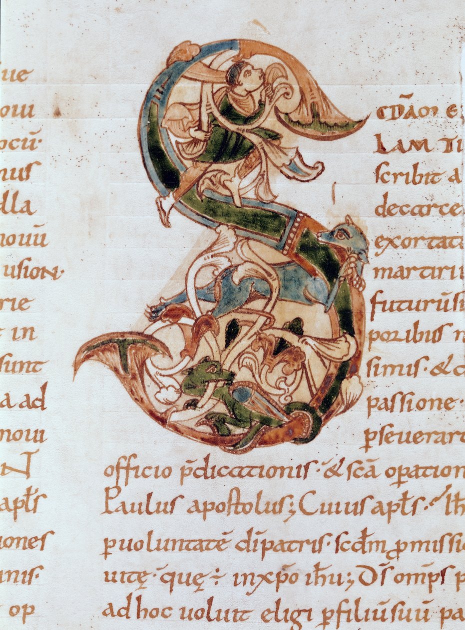 Ms 67 fol.195 Historikert initial 