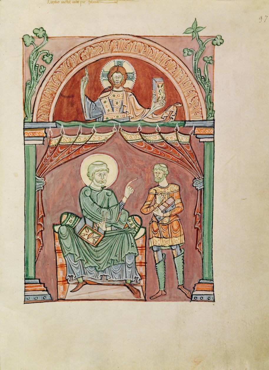 Frk. 72 fol. 97 Sankt Augustin diskuterer med Felicianus af French School
