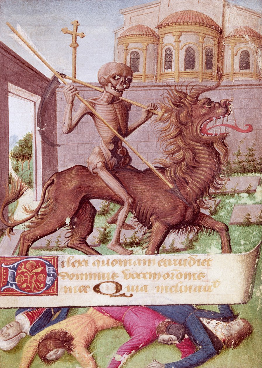 Ms 89 fol.88 Dødens triumf, fra en timebog af French School