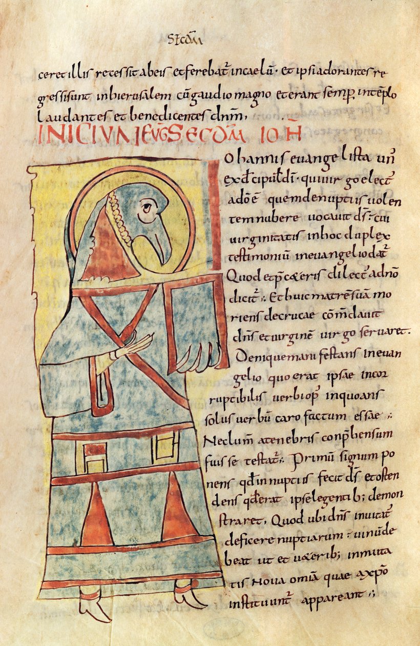 Ms 8 f.95v Sankt Johannes Evangelisten af French School