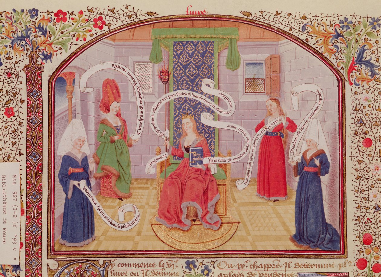 Ms 927 Fol.93v Teorien om intellektuelle dyder, fra etik, politik og økonomi af Aristoteles (384-322 f.Kr.) af French School