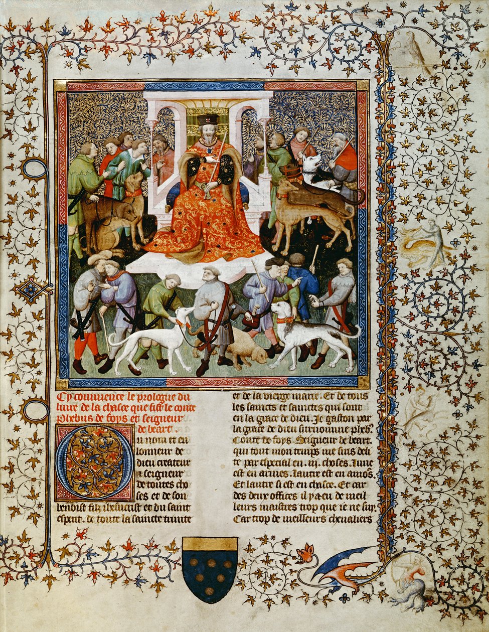 Fr 616 fol.13 Forberedelse til jagten, fra Livre de la Chasse af Gaston Phebus de Foix (1331-91) af French School