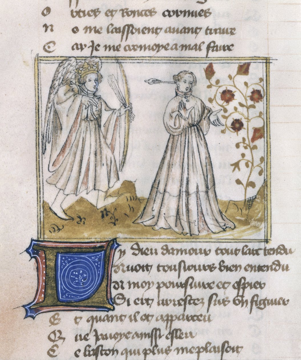 Ms Fr 805 fol.13v Illustration fra Le Roman de la Rose af French School