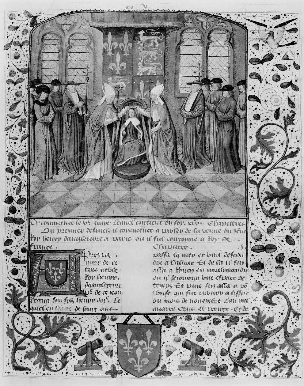 Fr 83 fol.205 Kroning af Henrik VI (1421-71) af French School