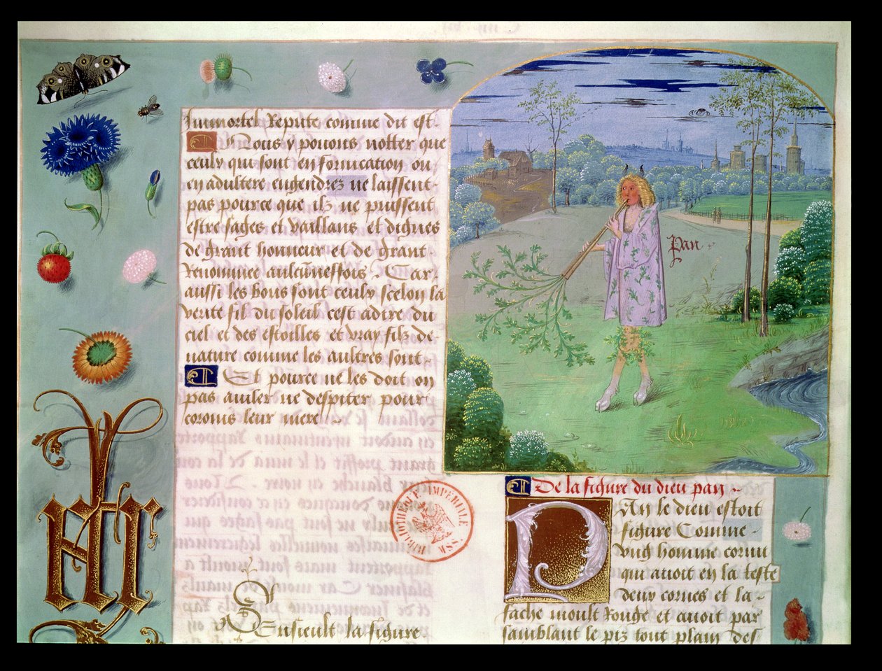Ms Fr 9197 fol.187 Pan, fra Livre des Echecs Damour af French School