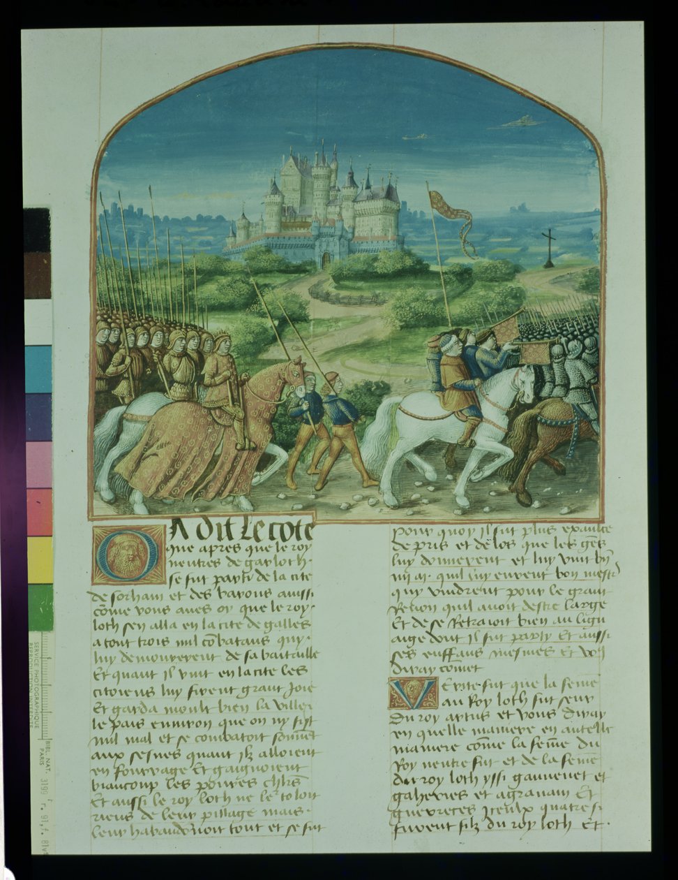 Fr 91 Fol.81v Side fra The Story of Merlin af Robert de Boron, c.1482-89 af French School
