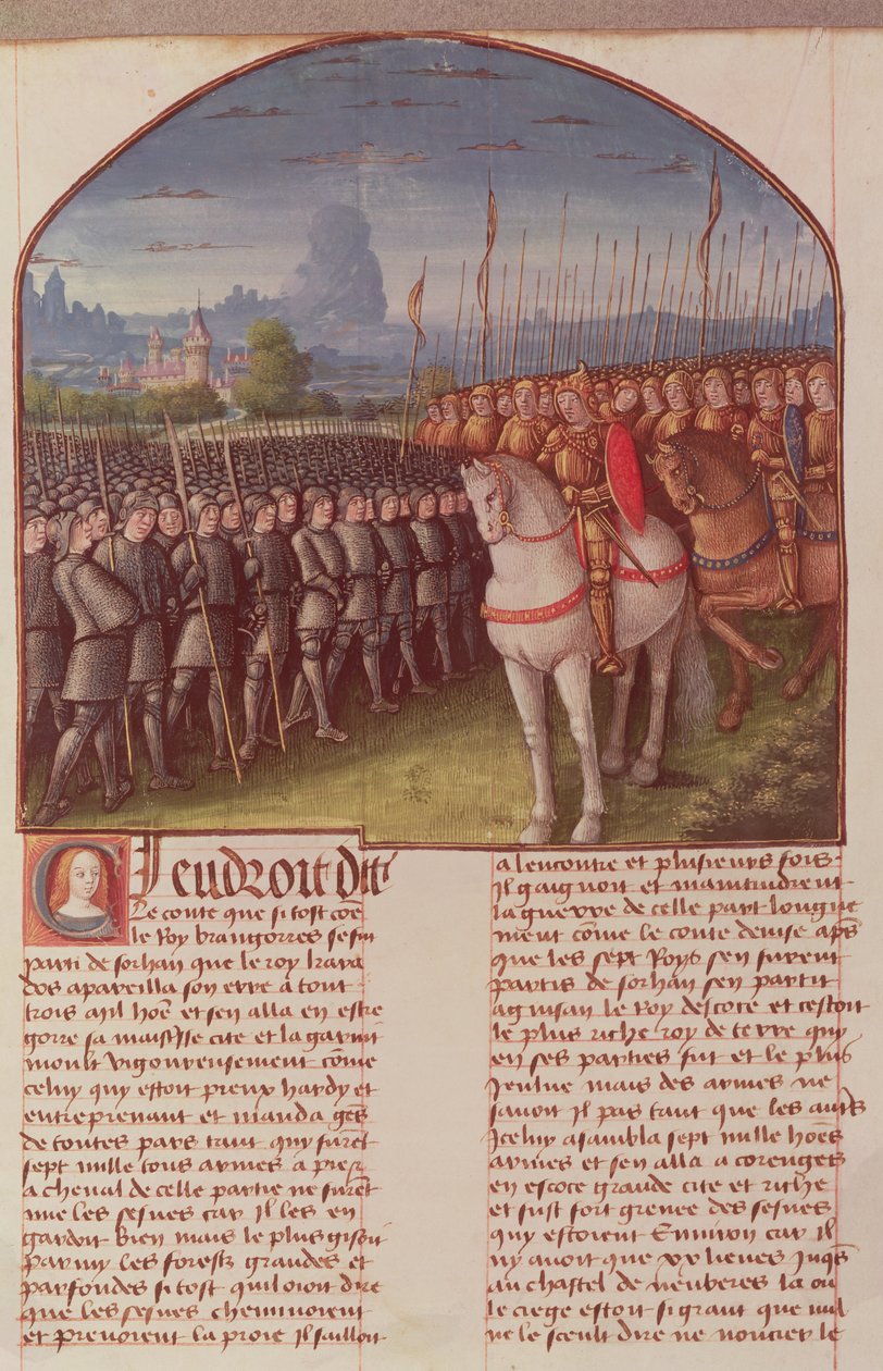 Fru Fr 91 Fol. 85 Side fra The Story of Merlin af Robert de Boron, c.1482-89 af French School