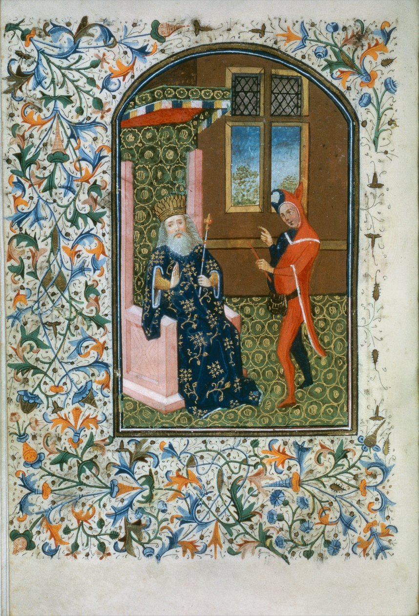 Ms Gen 288 f.156v Konge og nar, c.1460 af French School