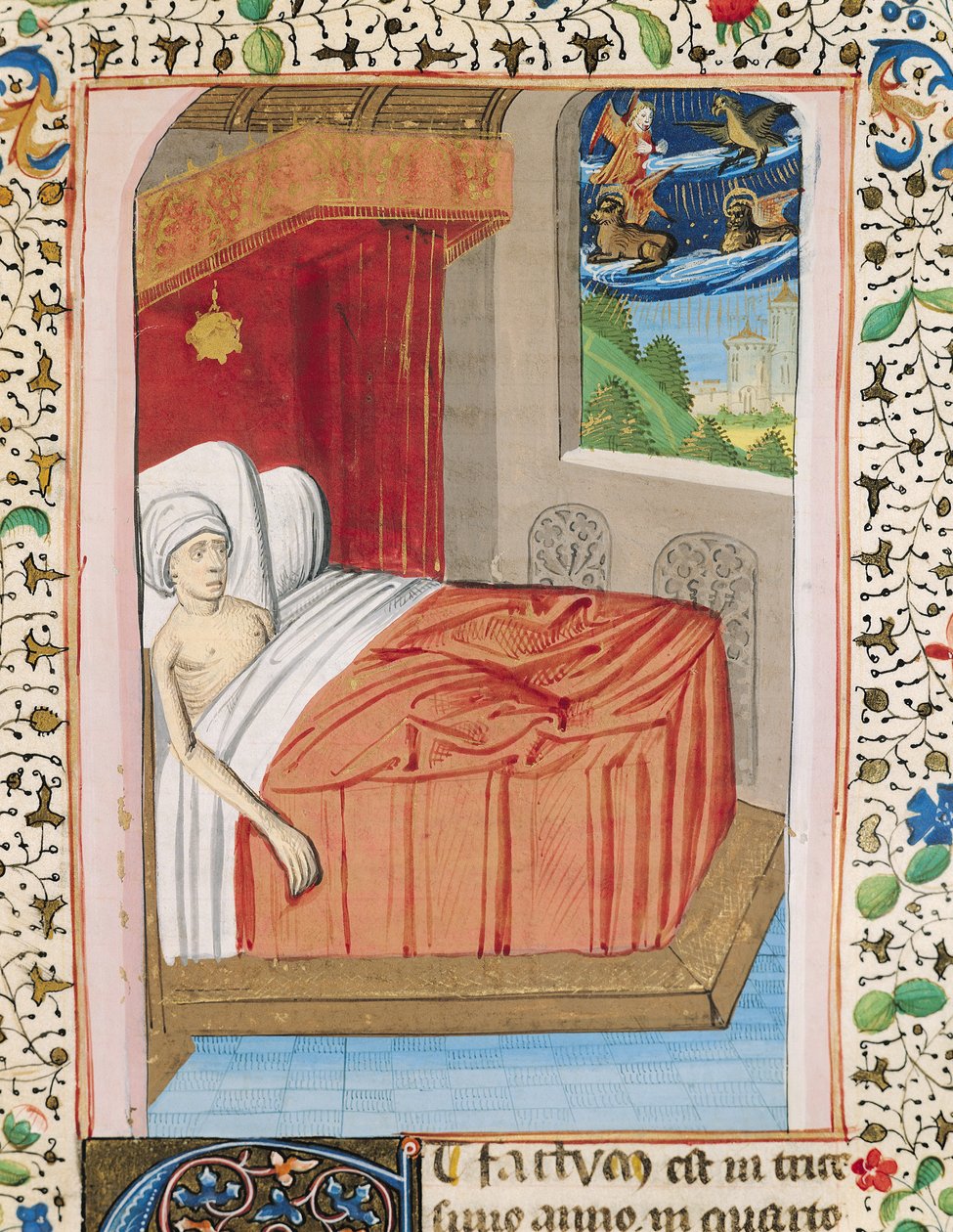 Ms H 7 fol.76r The Vision of Ezekiel, fra Jean XXII