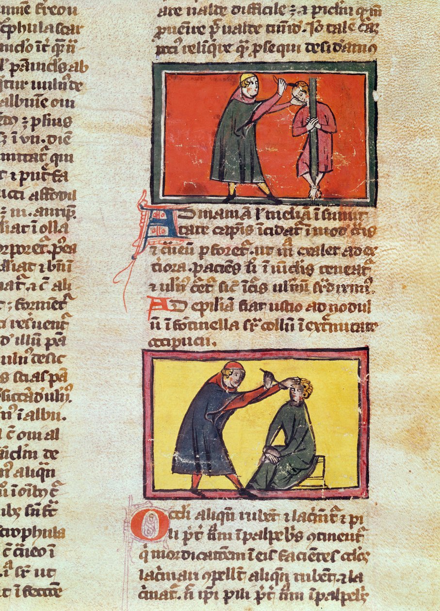 Ms H 89 fol.6 Surgery, fra en udgave af 