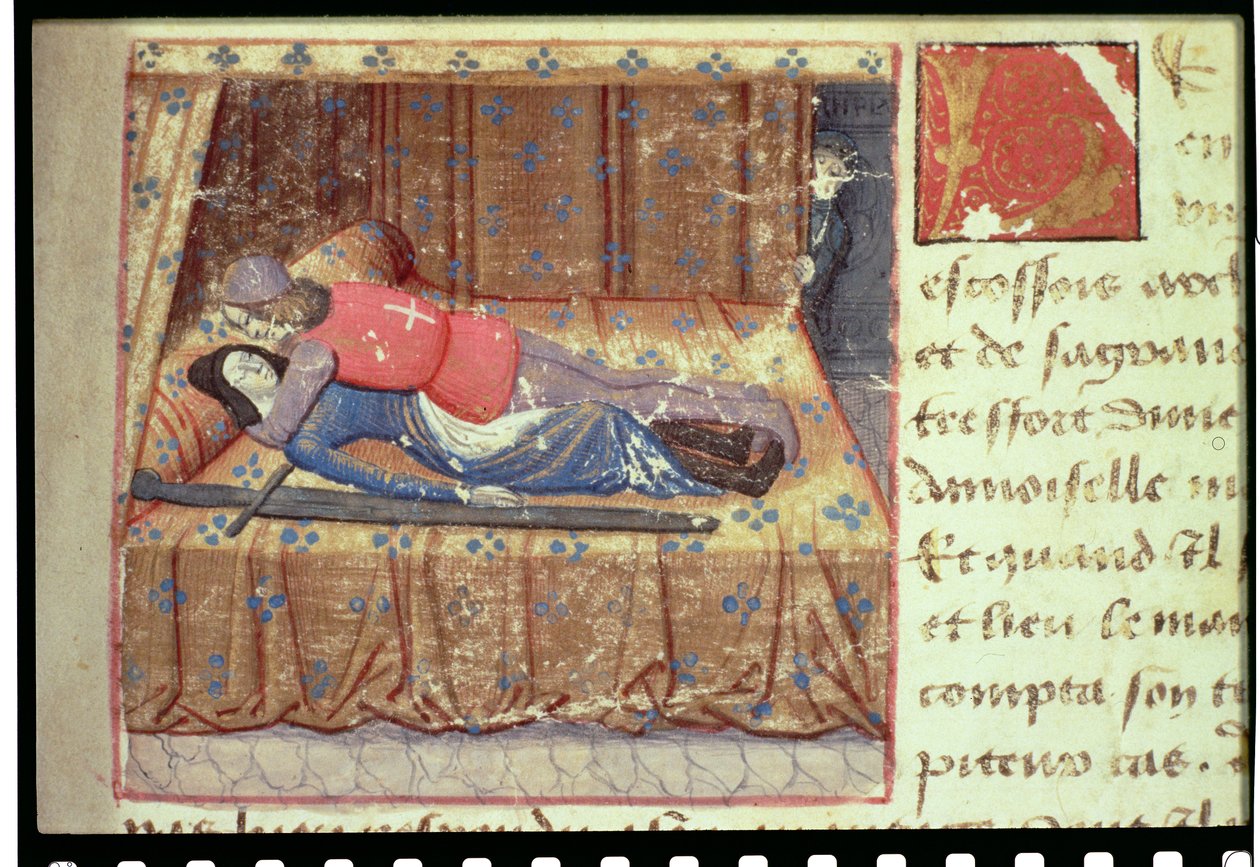 Ms Hunter 252 f.12r En sengescene, fra 