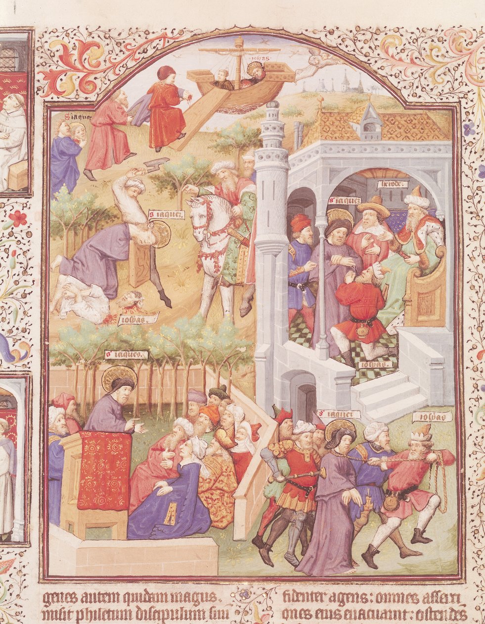 Ms Lat 17294 Fol.515v Scener fra Saint James den Stores liv (d.44) fra Breviary of the Duke of Bedford, c.1424-35 af French School