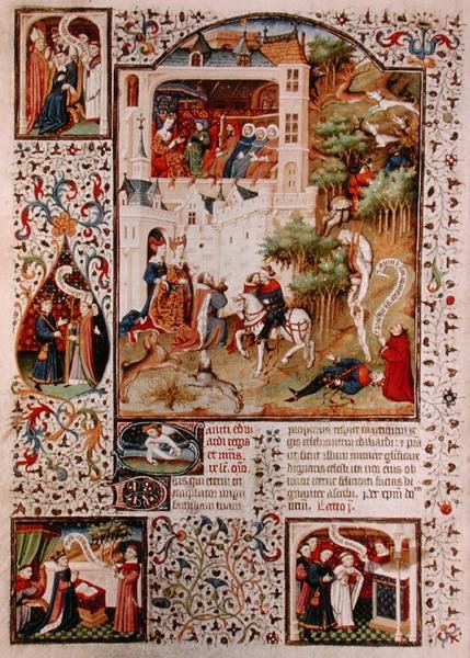 Ms Lat 17294 The Death of St. Edward the Confessor (1003-66) fra Breviary of the Duke of Bedford, c.1424-1435 (vellum) af French School