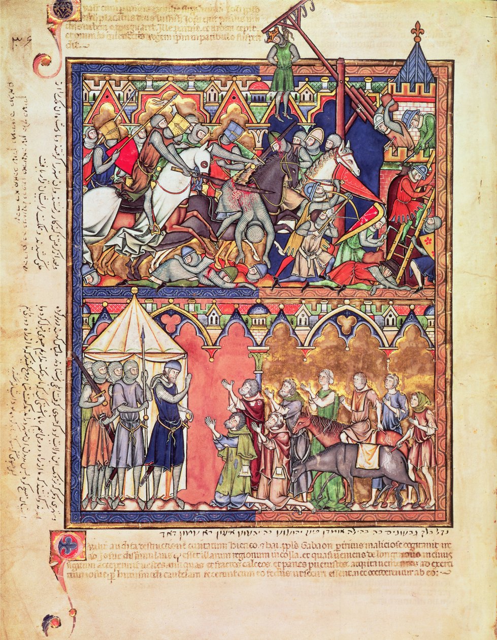 Ms M 638 f.10v Joshua, fra Morgan Picture Bible, c.1244-54 af French School
