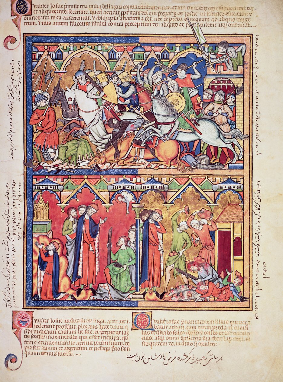 Ms M 638 fol.10r Joshua, fra Morgan Picture Bible, c.1244-54 af French School