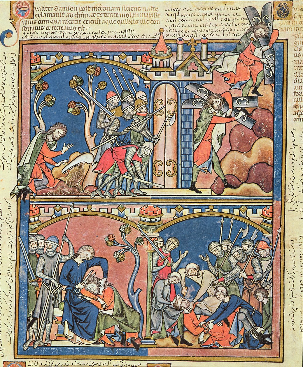Ms M 638 fol.15r Samson og Delilah, fra Morgan Picture Bible, c.1244-54 af French School