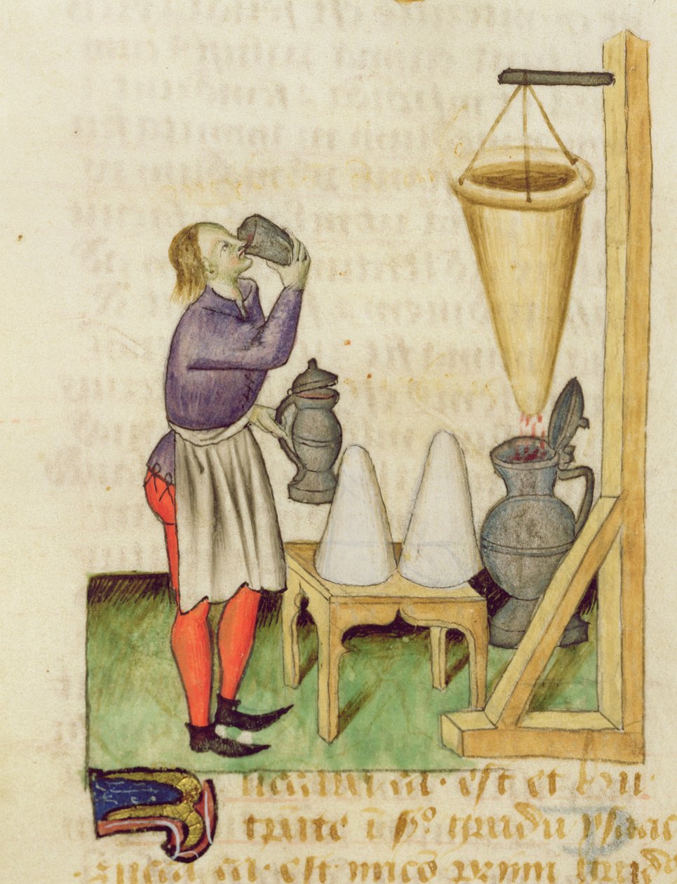 Frk. A Treatise on Herbs af Dioscorides, fol.142r Making Alcohol af French School
