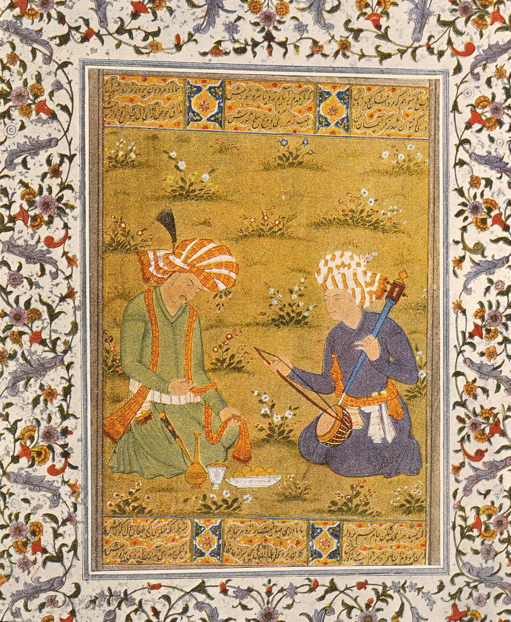 Musiker, illustration til The Arabian Nights, 1895 (farvegravering) af French School
