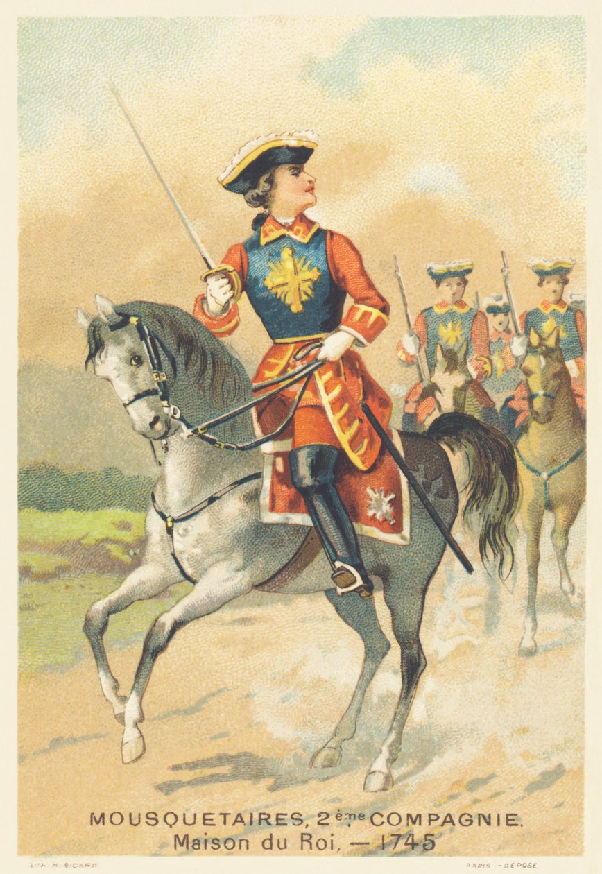 Musketerer, 2. kompagni, Kongens Hus i 1745 af French School