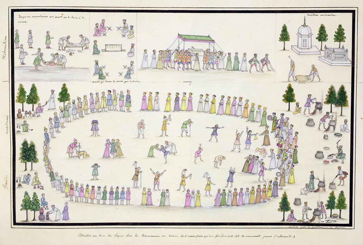 Muslimske festivaler inklusive afslutningen på ramadanen fra The Gentil Album, udgivet i 1774 af French School