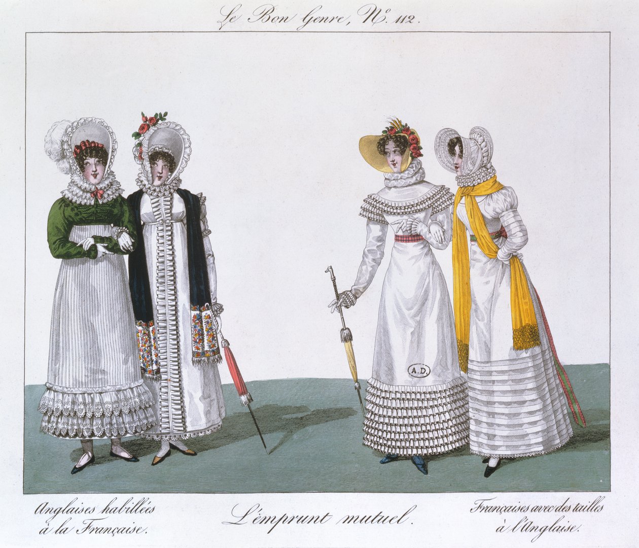 Gensidig Lån, tallerken fra serien Le Bon Genre, c.1810 af French School