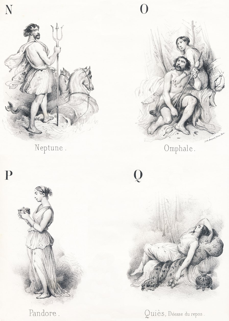 N O P Q: Neptun, Omphal, Pandora, Quies af French School