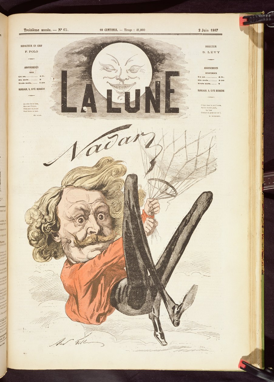 Nadar (1820-1910) titelblad for La Lune, udgivet juni 1867 af French School
