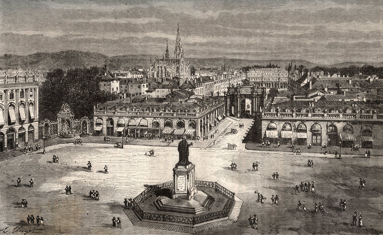 Nancy - Meurthe-et-Moselle - indgravering i "La France illustrée: geografi, historie, statistisk administration" af V.A. Malt-Brown. 1884 af French School