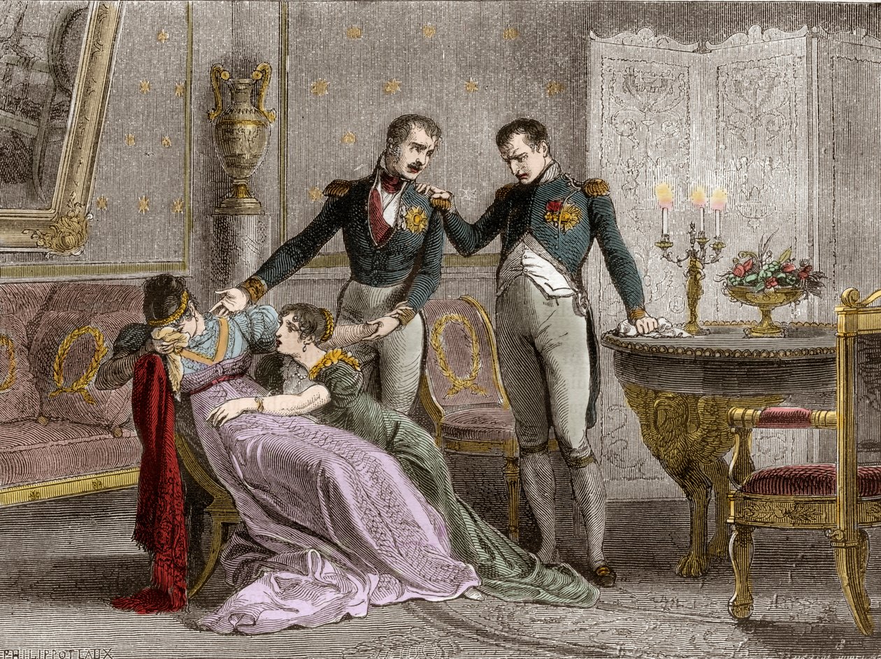 Napoleon meddeler Josephine den planlagte dag for underskrivelse af skilsmissepapirerne af French School