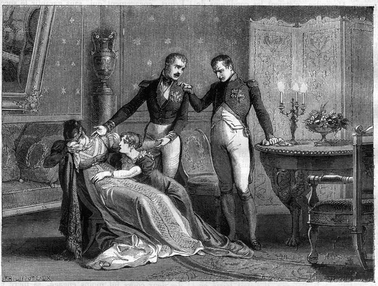 Napoleon meddeler Josephine den planlagte dag for underskrivelse af skilsmissepapirerne af French School
