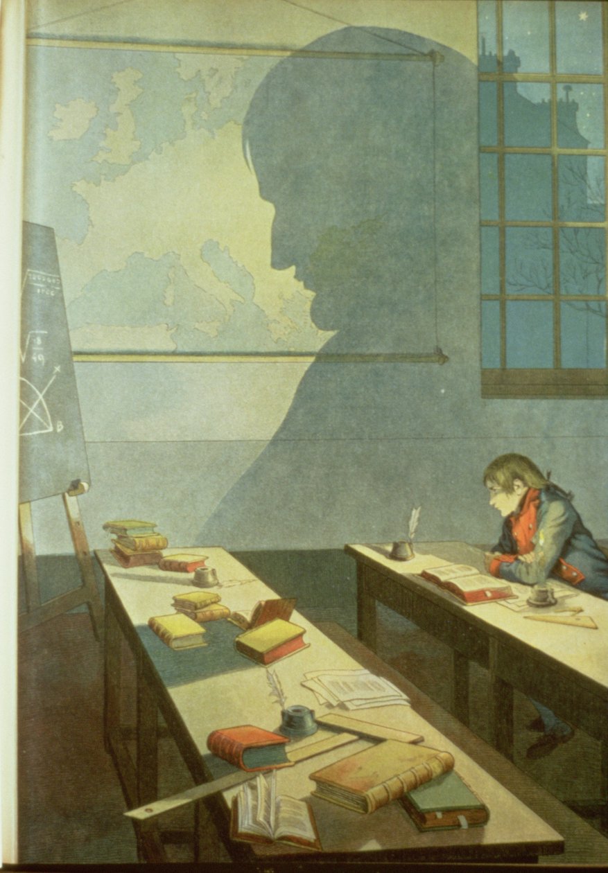 Napoleon som skoledreng, illustration fra 