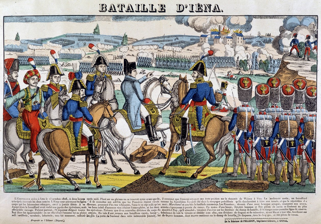 Napoleon i slaget ved Jena (13/10/1806) - billede af Epinal af French School