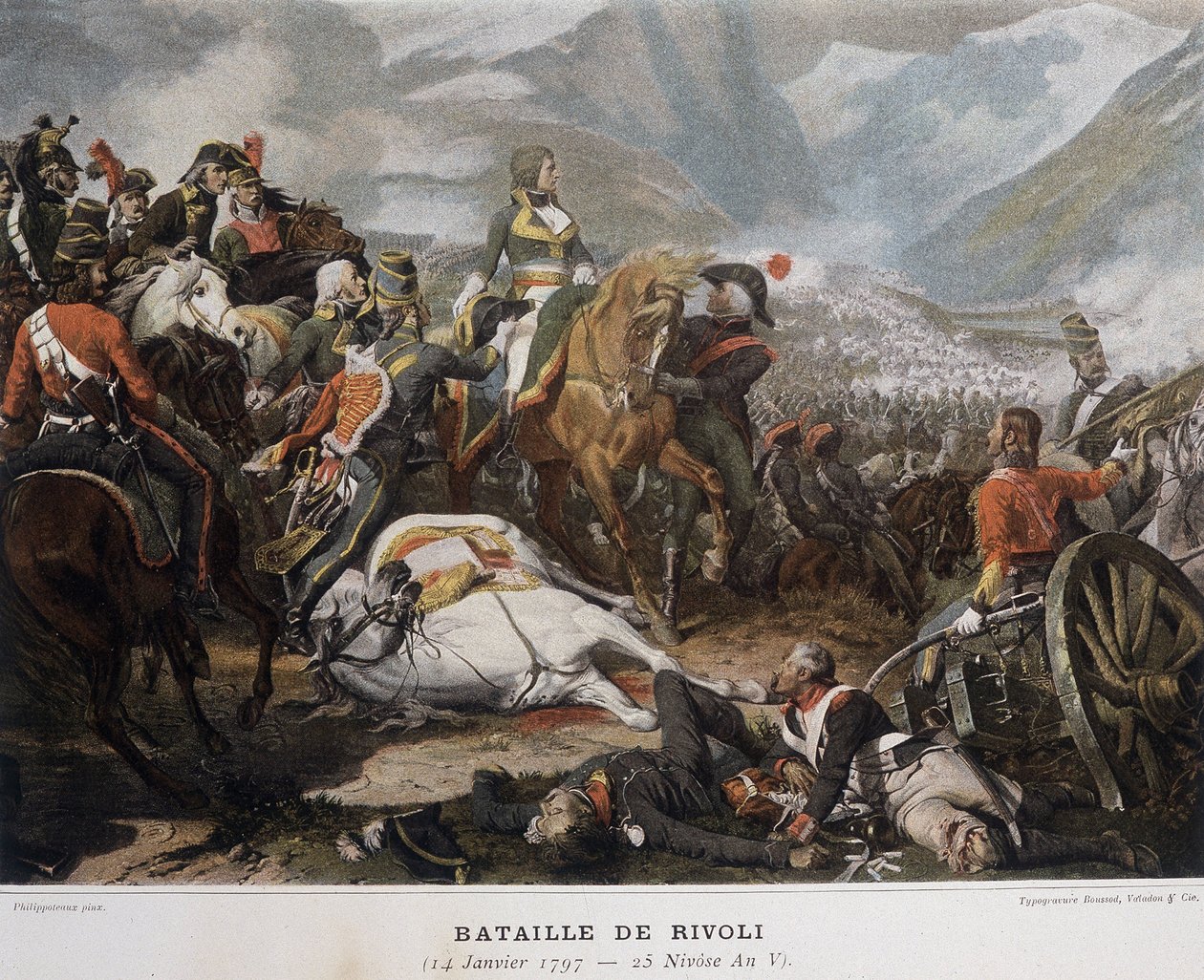 Napoleon i slaget ved Rivoli den 14. januar af French School