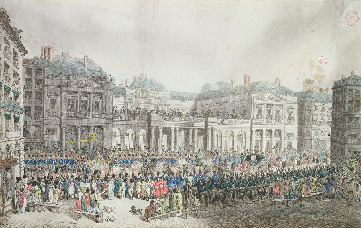 Napoleons kroningsoptog passerer statsrådet, 2. december 1804 af French School