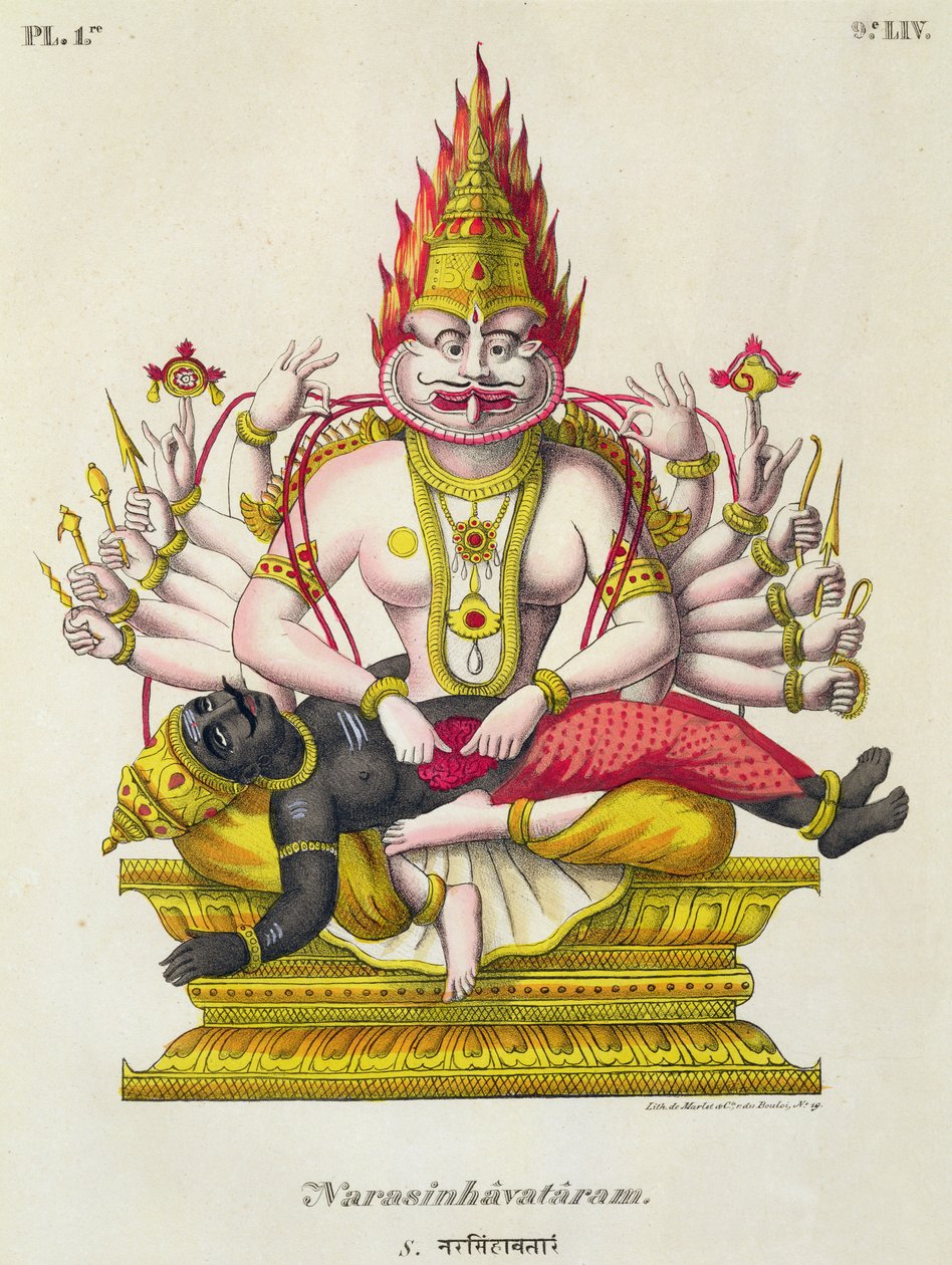 Narasimha, graveret af de Marlet af French School