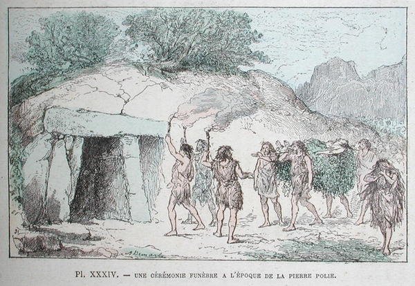 Neolithic Funeral Rite, illustration fra 