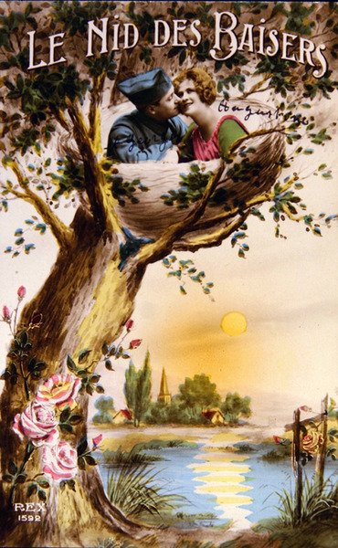 Nest of Kisses, ca. 1920 (farve litho) af French School