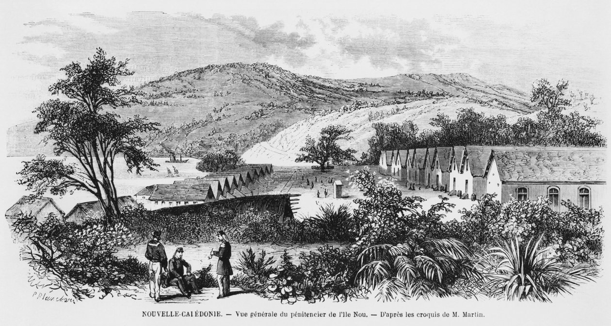 Ny Kaledonien, Isle of Nou, fængslet, ca. 1871-80 af French School