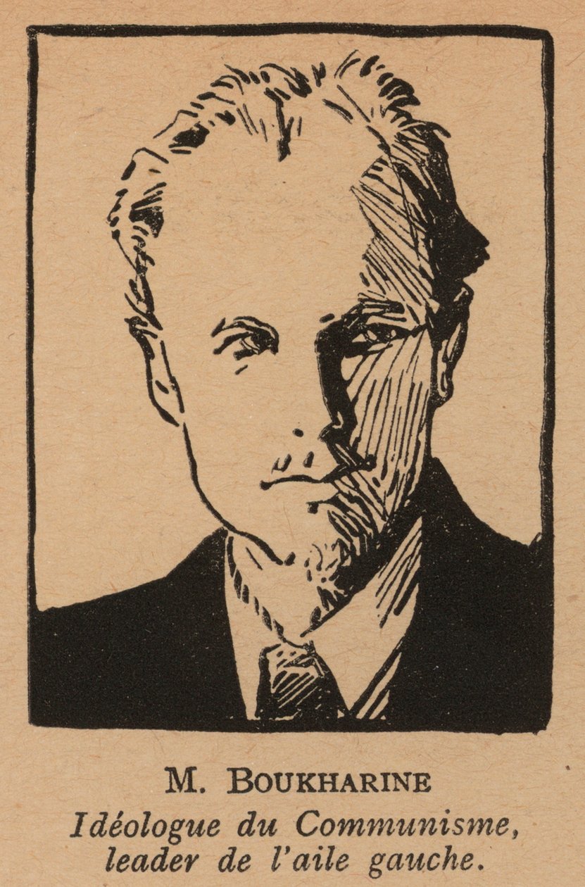 Nikolai Bukharin, russisk bolsjevikisk revolutionær teoretiker og politiker (litografi) af French School