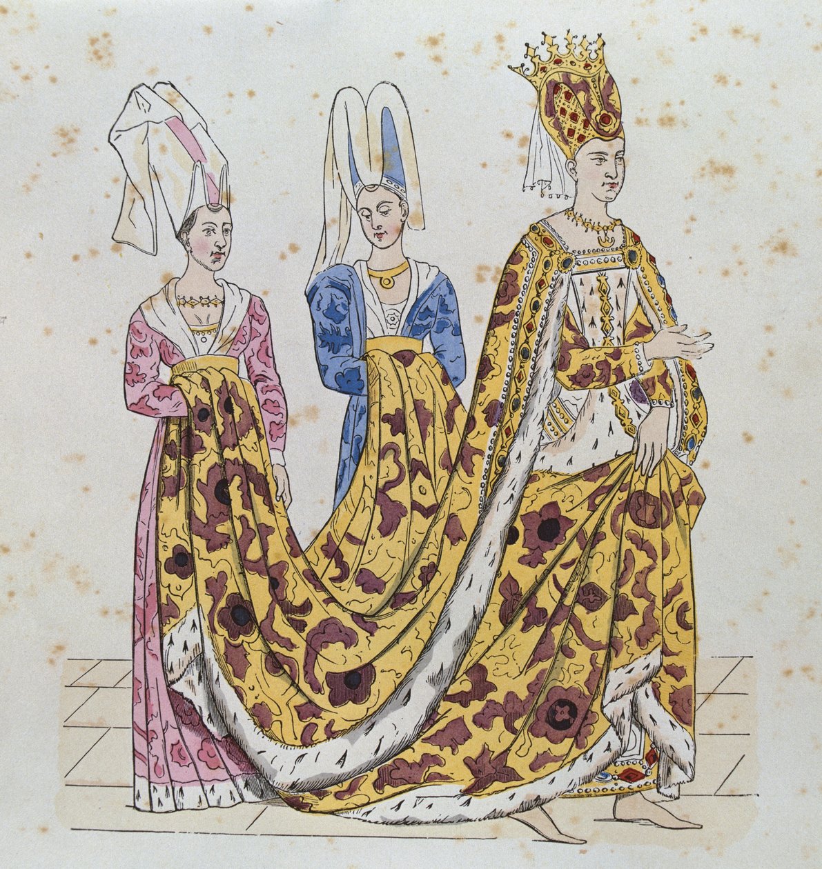 Adelskvinde fra Isabella af Bayerns hof og hendes tjenere af French School