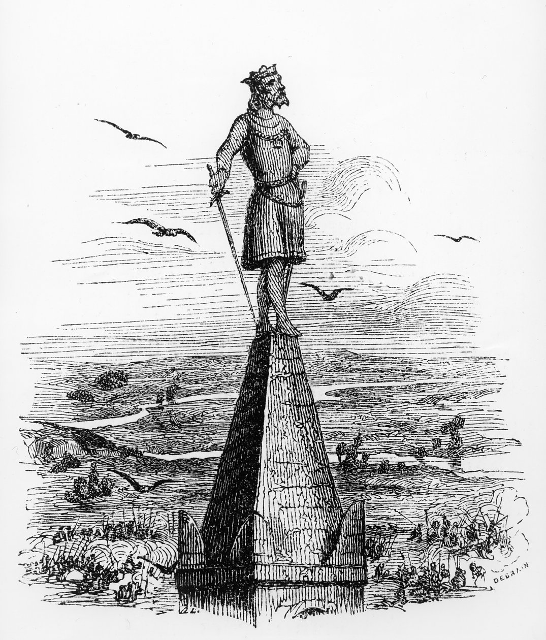 Nominoe, første hertug af Bretagne, illustration fra det antikke og moderne Bretagne af Pitre Chevalier, ca. 1840 af French School