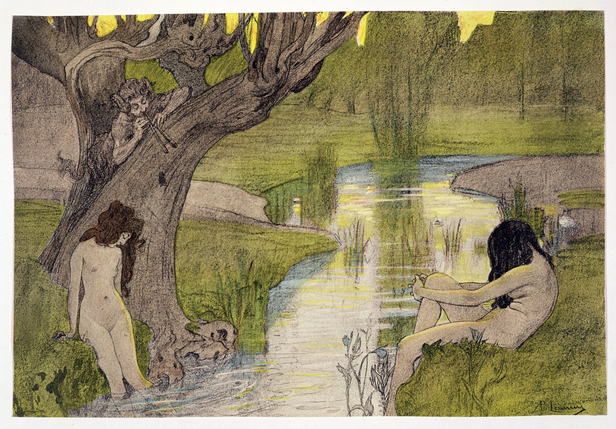 Nymphs Bathing, fra LEstampe Moderne, udgivet Paris 1897-99 af French School